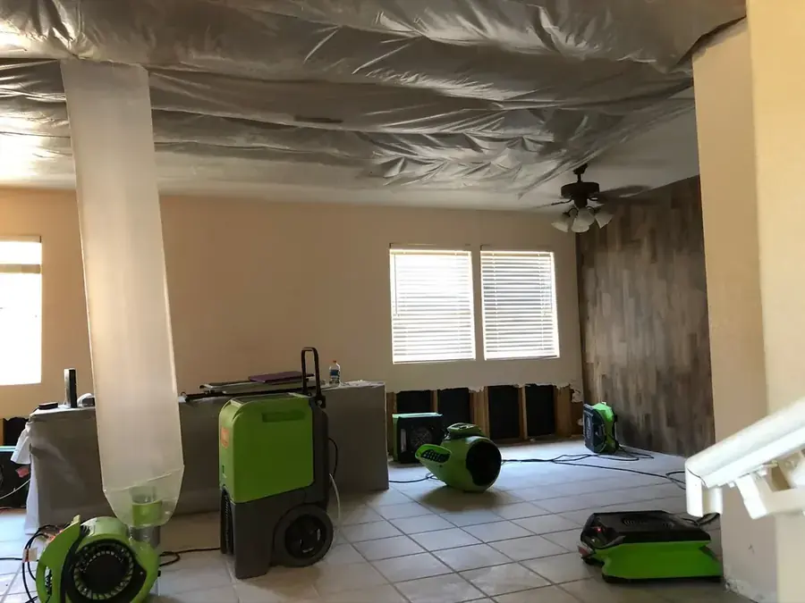 Water damage drying from a pool and irrigation line leak in Tustin, CA