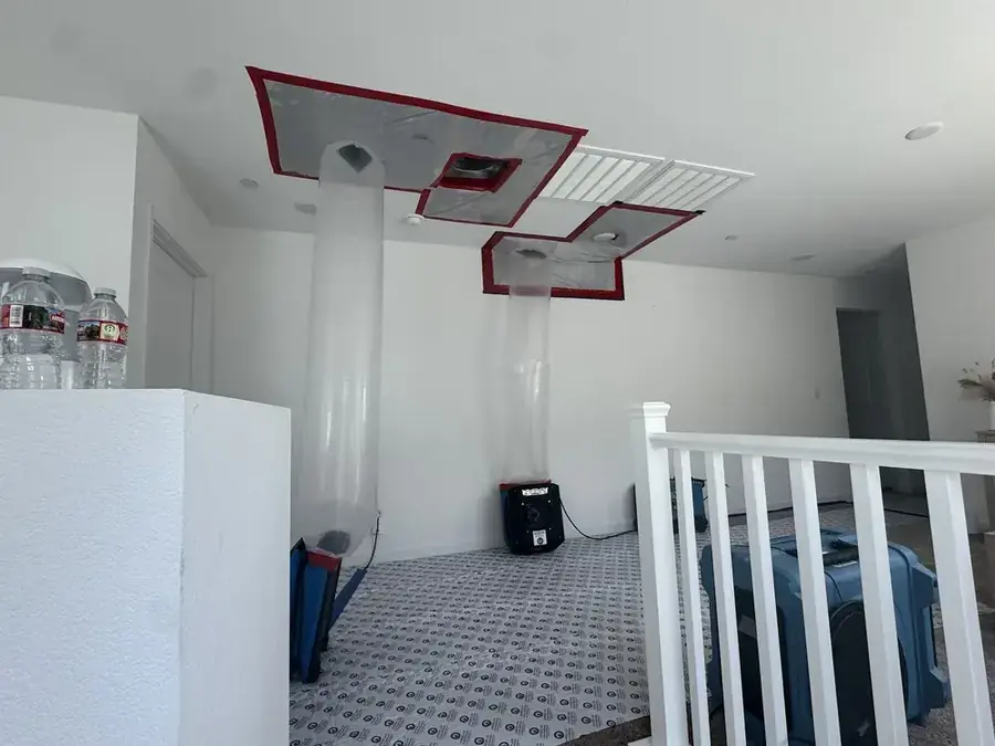 AC condensate overflow drying in a Tustin, CA home
